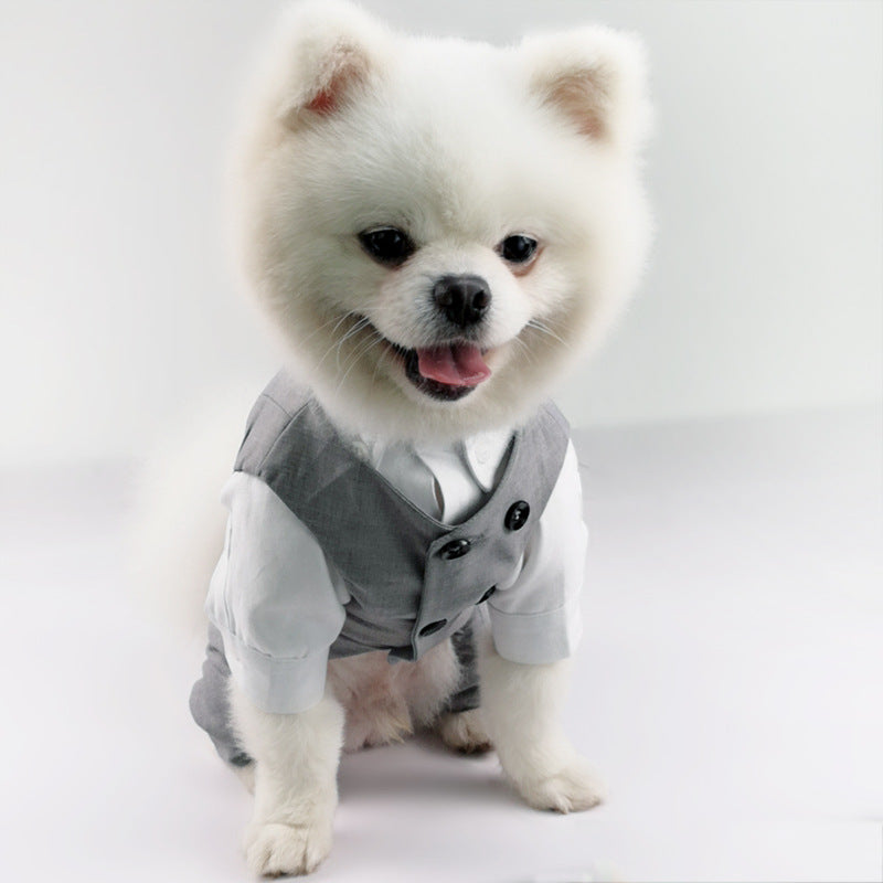HKM-6003901 Cozy Cotton Vest and Trousers Suit for Four-Legged Friends, Sizes XS to 2XL