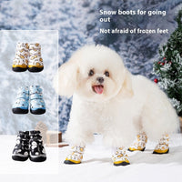 HKM-6004157 Fleece-Lined Non-Slip Wear-Resistant Cotton Shoes for Pets - Waterproof and Warm