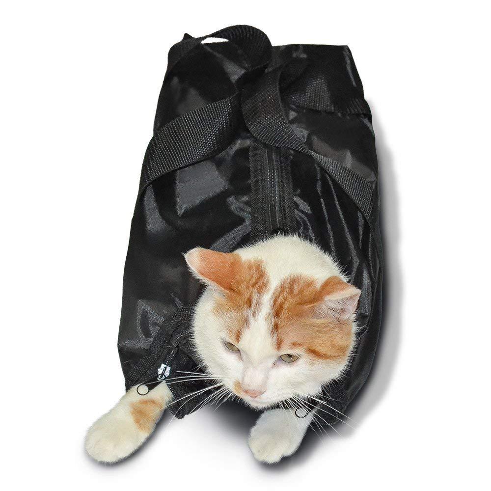 HKM-6004797 Cat Bath and Cleaning Bag - Anti-Scratch Feeding and Grooming Bag, 420D PU Oxford Fabric, Compact Design