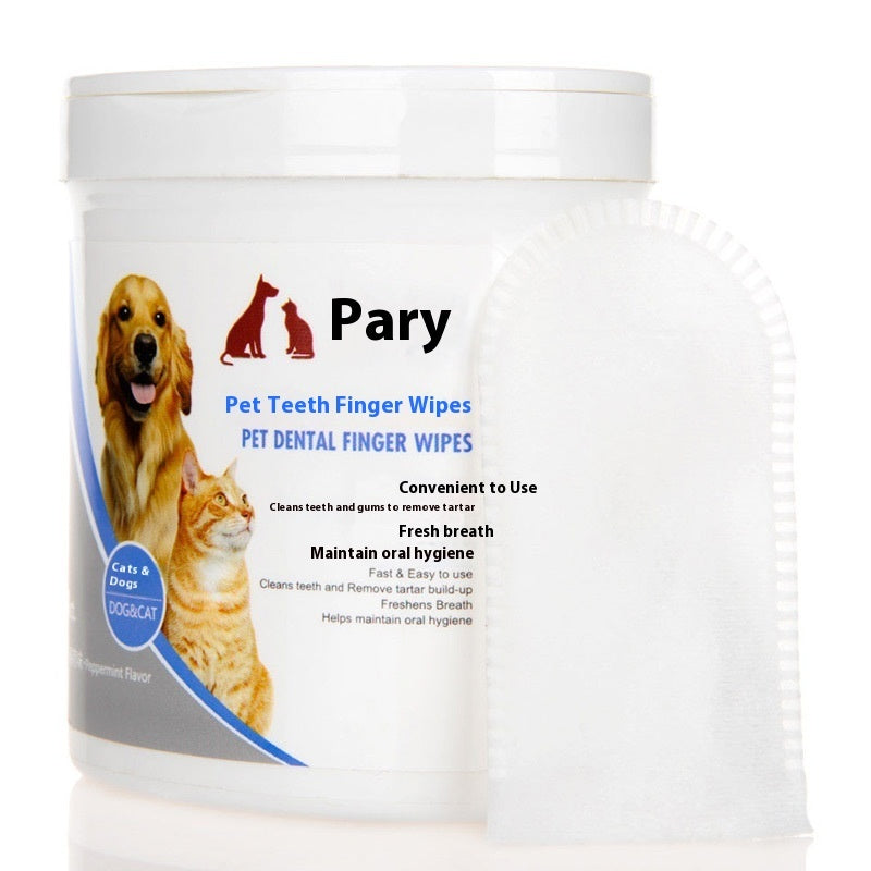 HKM-6005181 Pet Oral and Dental Cleaning Wipes for Cats and Dogs - 50 Count Fresh Breath and Gum Care