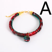 HKM-6005309 Adjustable Pet Collar with Christmas Gloves and Bell Pendant