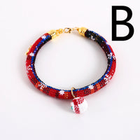 HKM-6005309 Adjustable Pet Collar with Christmas Gloves and Bell Pendant