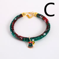 HKM-6005309 Adjustable Pet Collar with Christmas Gloves and Bell Pendant