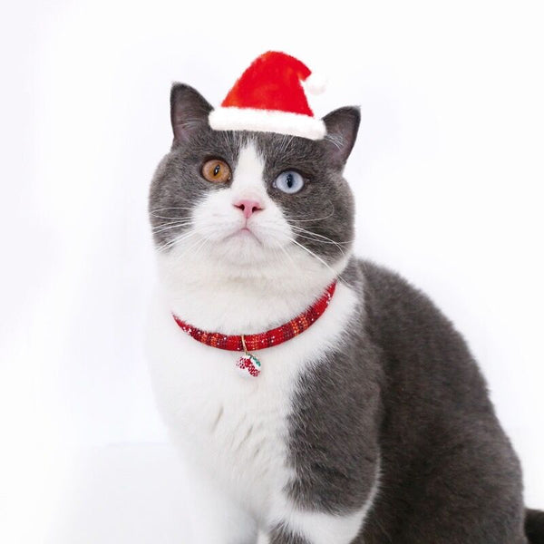 HKM-6005309 Adjustable Pet Collar with Christmas Gloves and Bell Pendant