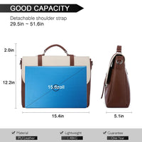 HKM-600531 Leather Messenger Bag for Laptop, Waterproof Business Tote with Anti-Theft Features, Stylish Shoulder Briefcase for Women