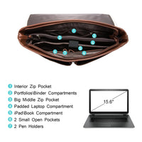 HKM-600531 Leather Messenger Bag for Laptop, Waterproof Business Tote with Anti-Theft Features, Stylish Shoulder Briefcase for Women