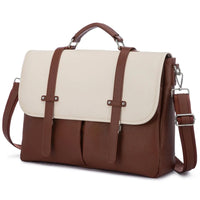 HKM-600531 Leather Messenger Bag for Laptop, Waterproof Business Tote with Anti-Theft Features, Stylish Shoulder Briefcase for Women