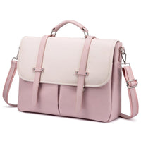 HKM-600531 Leather Messenger Bag for Laptop, Waterproof Business Tote with Anti-Theft Features, Stylish Shoulder Briefcase for Women