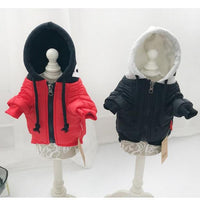 HKM-6005693 Cute Rainproof Silk Two-Legged Pet Clothing for Small Dogs and Cats - Available in Black and Red, Sizes M-4XL