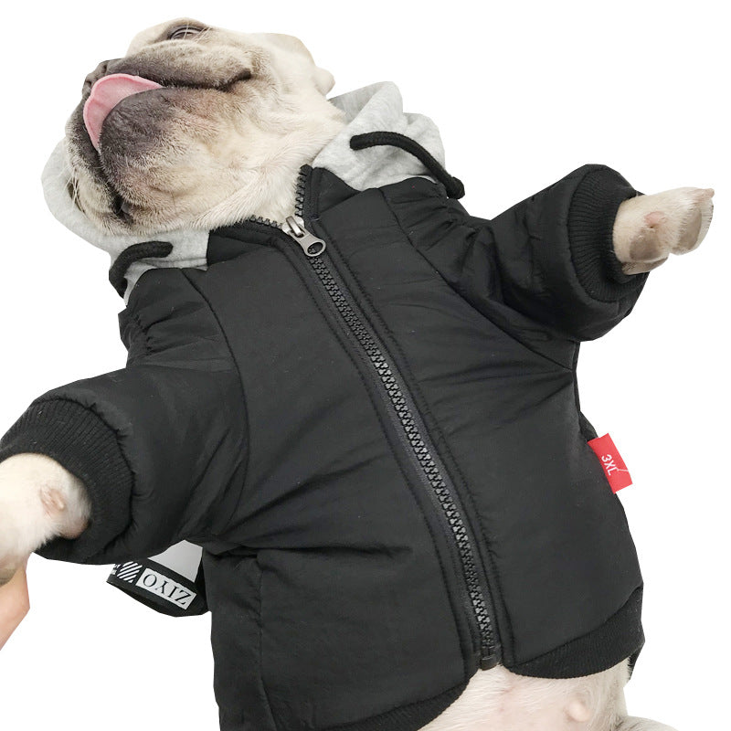 HKM-6005693 Cute Rainproof Silk Two-Legged Pet Clothing for Small Dogs and Cats - Available in Black and Red, Sizes M-4XL