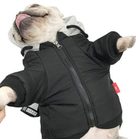 HKM-6005693 Cute Rainproof Silk Two-Legged Pet Clothing for Small Dogs and Cats - Available in Black and Red, Sizes M-4XL