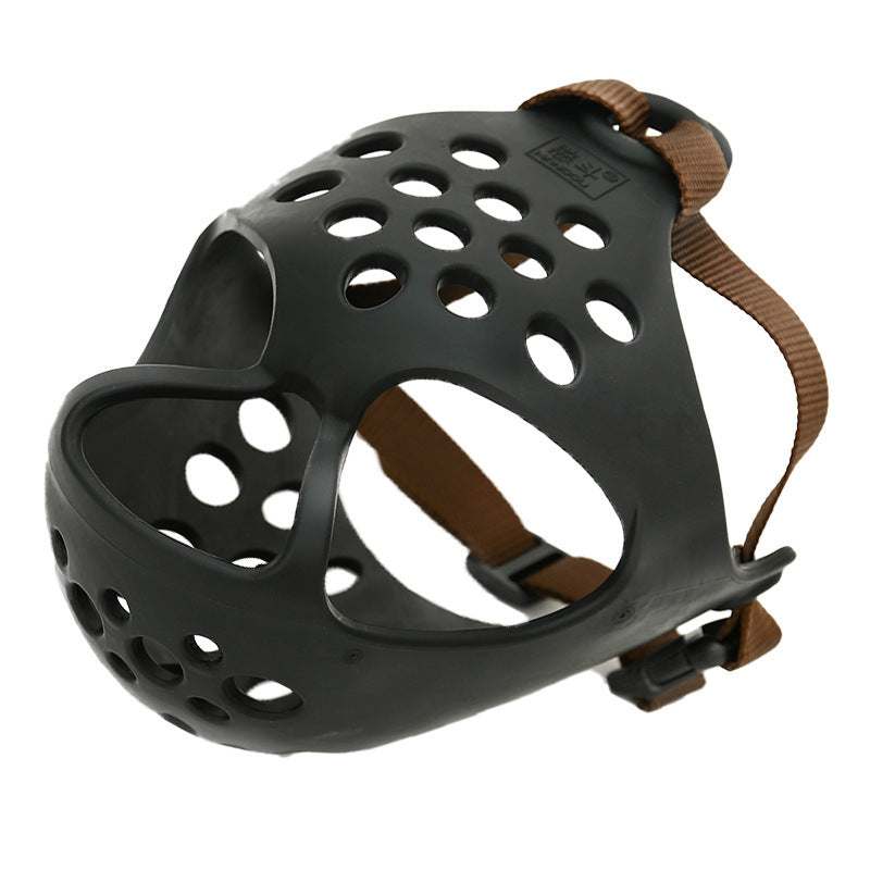 HKM-6006973 Soft Rubber Dog Mouth Cover - Anti-Bite Pet Mask, Size S-XL, Black