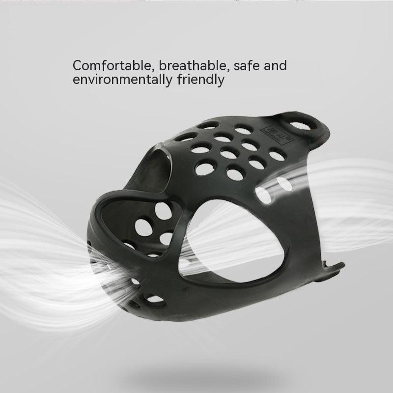 HKM-6006973 Soft Rubber Dog Mouth Cover - Anti-Bite Pet Mask, Size S-XL, Black