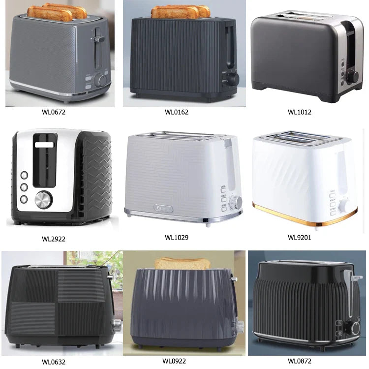 HKM-600723 Modern 2-Slice Wide Slot Toaster for Efficient Breakfast Preparation in Black