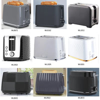 HKM-600723 Modern 2-Slice Wide Slot Toaster for Efficient Breakfast Preparation in Black