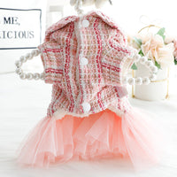 HKM-6007869 Plush Lace Dog and Cat Skirt - Cotton Padded Apparel in Blue and Pink