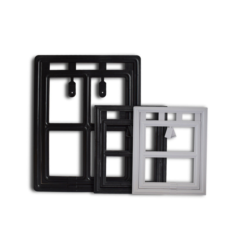 HKM-6008765 Pet Screen Door for Small Dogs - Durable Plastic Design, Black or White, Easy Install, Large Size
