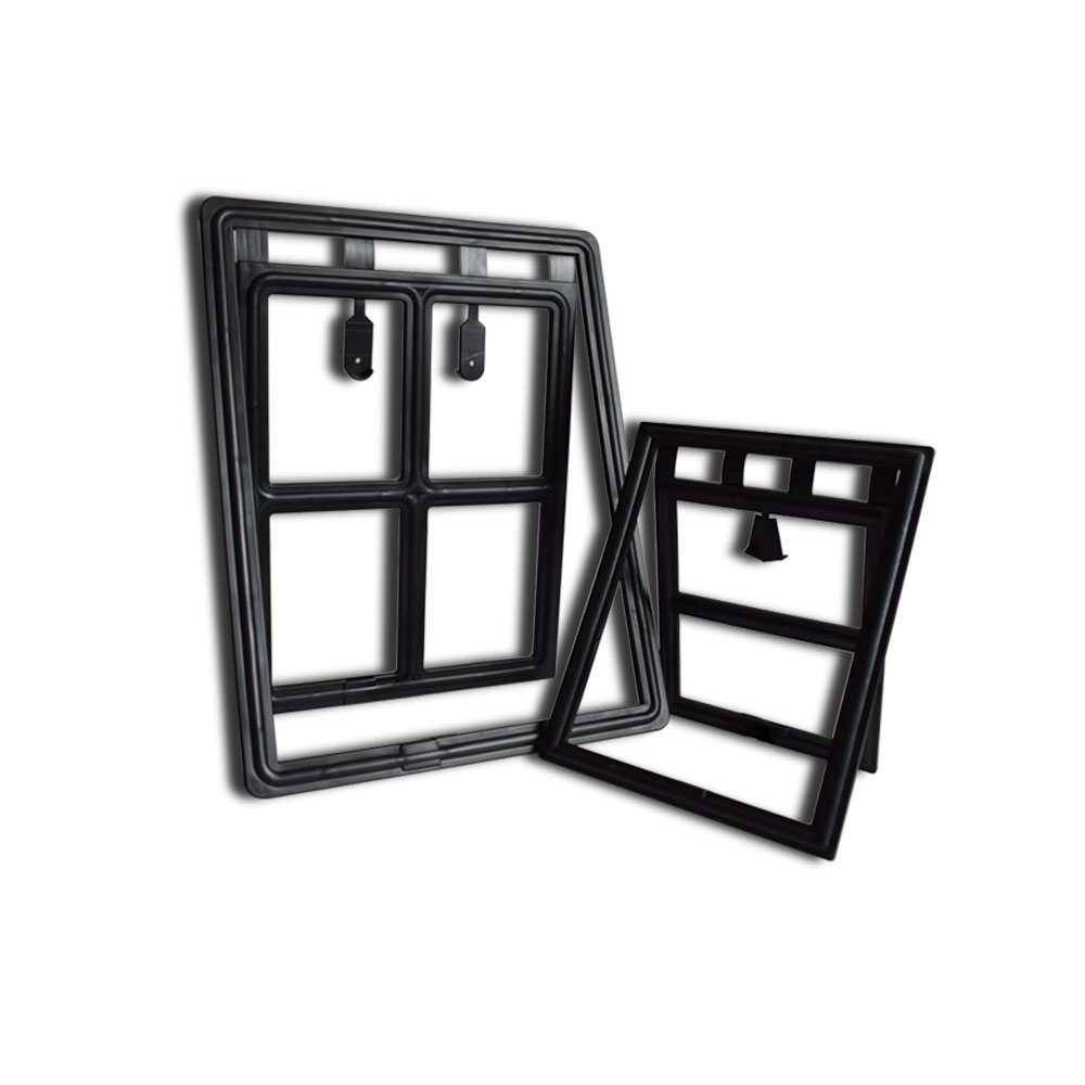 HKM-6008765 Pet Screen Door for Small Dogs - Durable Plastic Design, Black or White, Easy Install, Large Size