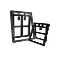 HKM-6008765 Pet Screen Door for Small Dogs - Durable Plastic Design, Black or White, Easy Install, Large Size