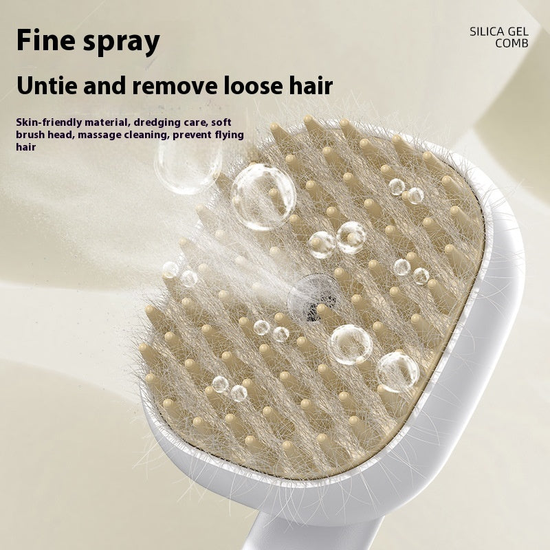 HKM-6008893 Electric Pet Comb with Spray for Cats and Dogs, Soft Tooth Design, ABS Construction, 17.7x7.2x8.7cm
