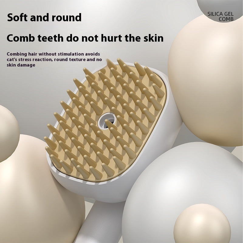 HKM-6008893 Electric Pet Comb with Spray for Cats and Dogs, Soft Tooth Design, ABS Construction, 17.7x7.2x8.7cm