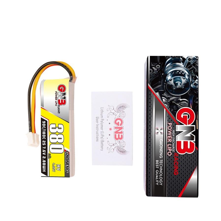 HKM-601043 High Burst 380mAh 2S 7.6V 90C Lithium Polymer Battery for Racing Drones and RC Cars