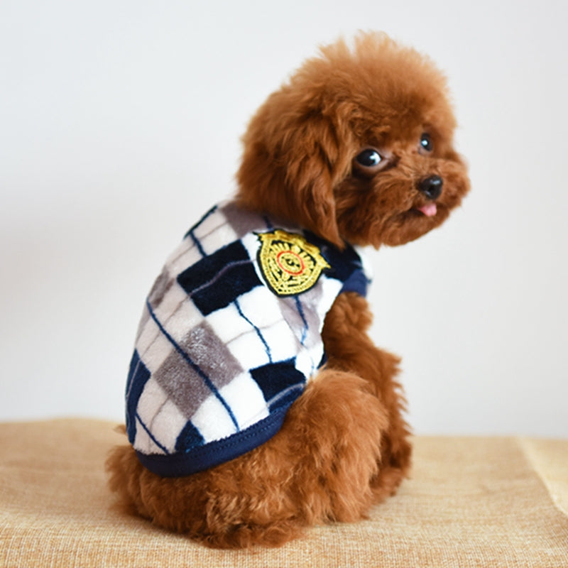 HKM-6011069 Diamond Check Flannel Print Dog Vest in Fleece, Multiple Sizes Available