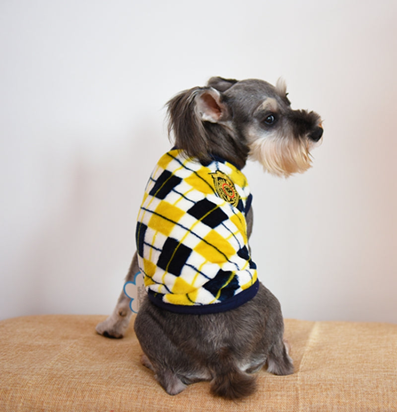 HKM-6011069 Diamond Check Flannel Print Dog Vest in Fleece, Multiple Sizes Available