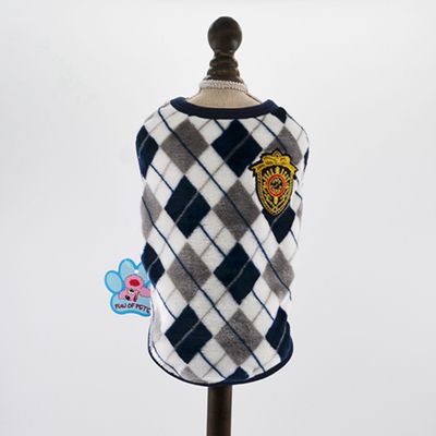 HKM-6011069 Diamond Check Flannel Print Dog Vest in Fleece, Multiple Sizes Available