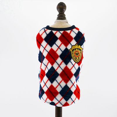 HKM-6011069 Diamond Check Flannel Print Dog Vest in Fleece, Multiple Sizes Available