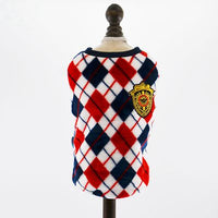 HKM-6011069 Diamond Check Flannel Print Dog Vest in Fleece, Multiple Sizes Available