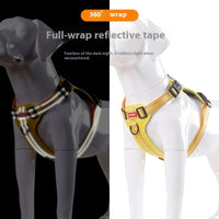 HKM-6012349 Adjustable Dog Chest Harness with Traction Rope - Available in Multiple Colors