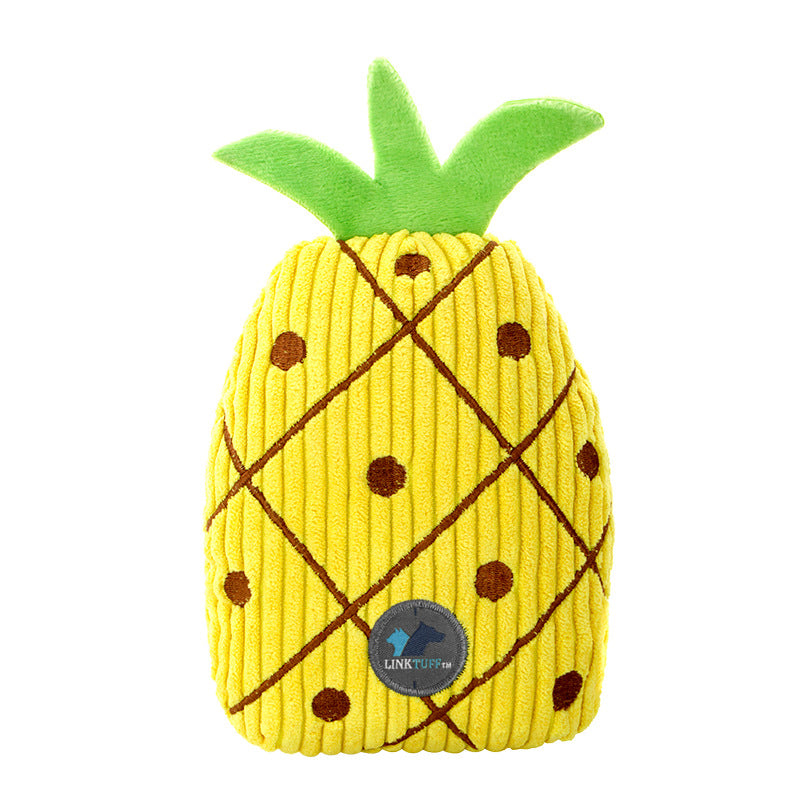 HKM-6012733 Durable Plush Pet Toy for Dogs - Assorted Fruit Shapes Including Carrot, Cactus, Watermelon and More