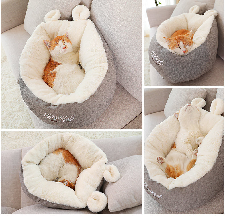 HKM-6013117 Cozy Cotton Puppy Sleeping Bag Bed - Soft Warming Cushion for Small Dogs