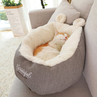 HKM-6013117 Cozy Cotton Puppy Sleeping Bag Bed - Soft Warming Cushion for Small Dogs