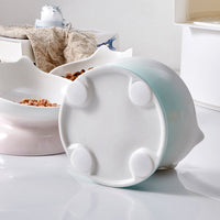 HKM-6013245 Modern Ceramic High-Foot Cat and Small Dog Bowl in Various Colors
