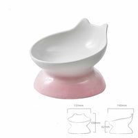 HKM-6013245 Modern Ceramic High-Foot Cat and Small Dog Bowl in Various Colors