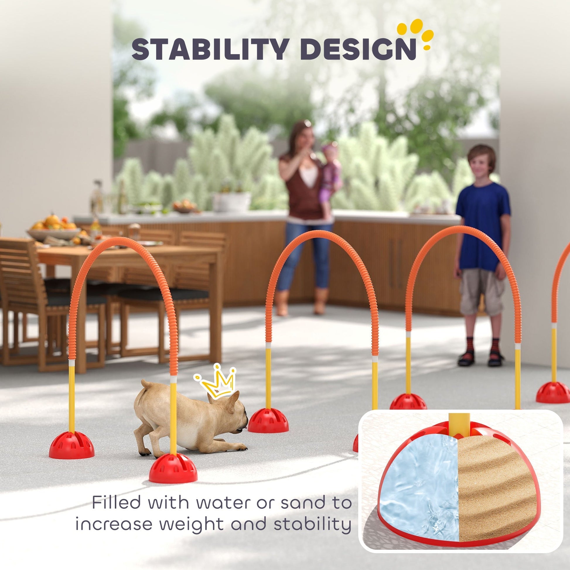 HKM-6013885 4-Piece Adjustable Dog Agility Equipment Set with Carry Bag - Portable and Easy to Assemble