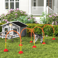 HKM-6013885 4-Piece Adjustable Dog Agility Equipment Set with Carry Bag - Portable and Easy to Assemble