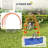 HKM-6013885 4-Piece Adjustable Dog Agility Equipment Set with Carry Bag - Portable and Easy to Assemble