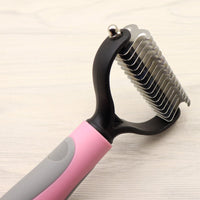 HKM-6014653 Long-Haired Dog Knotted Comb with Double-Sided Stainless Steel Blades - Small & Large Sizes Available