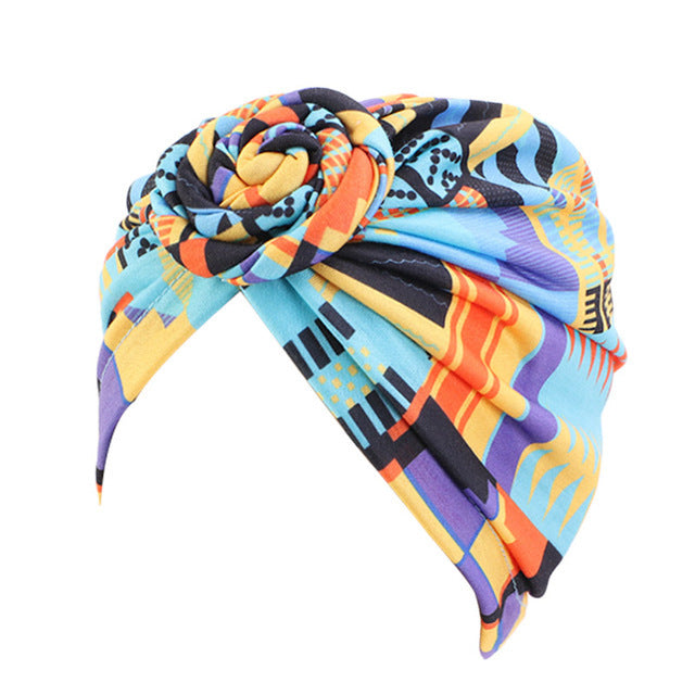 HKM-601555 African Pattern Cotton Turban Headwrap for Women