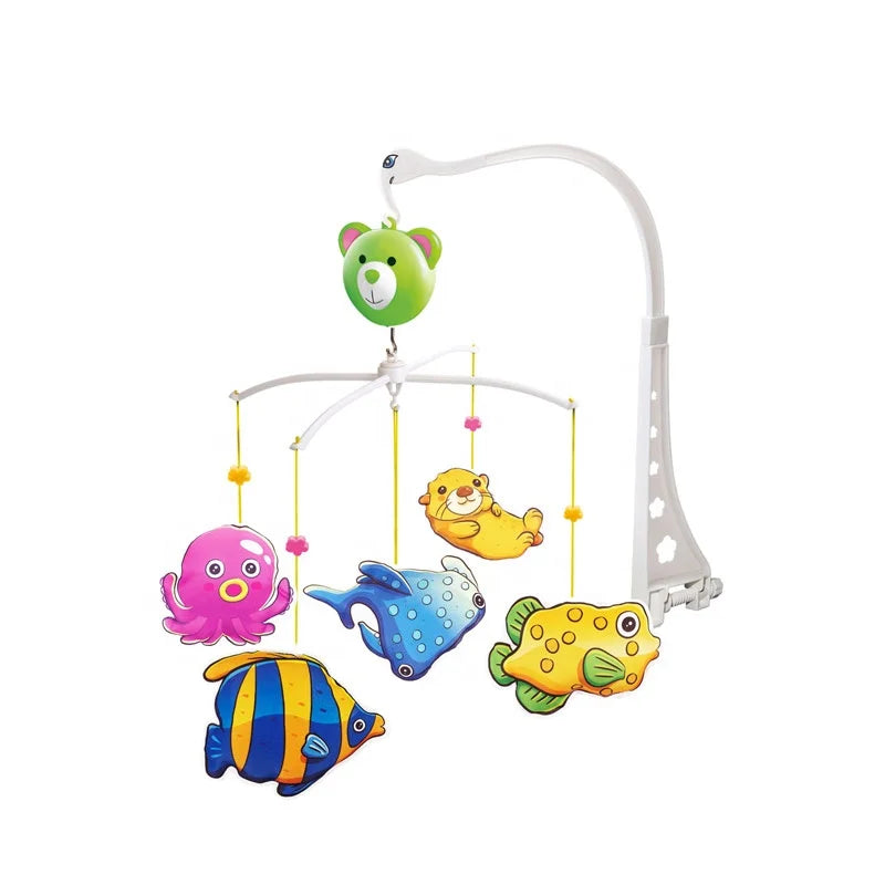 HKM-601619 Musical Baby Mobile with Cute Fish Design for Crib – Wind-Up Toy for Newborns and Toddlers