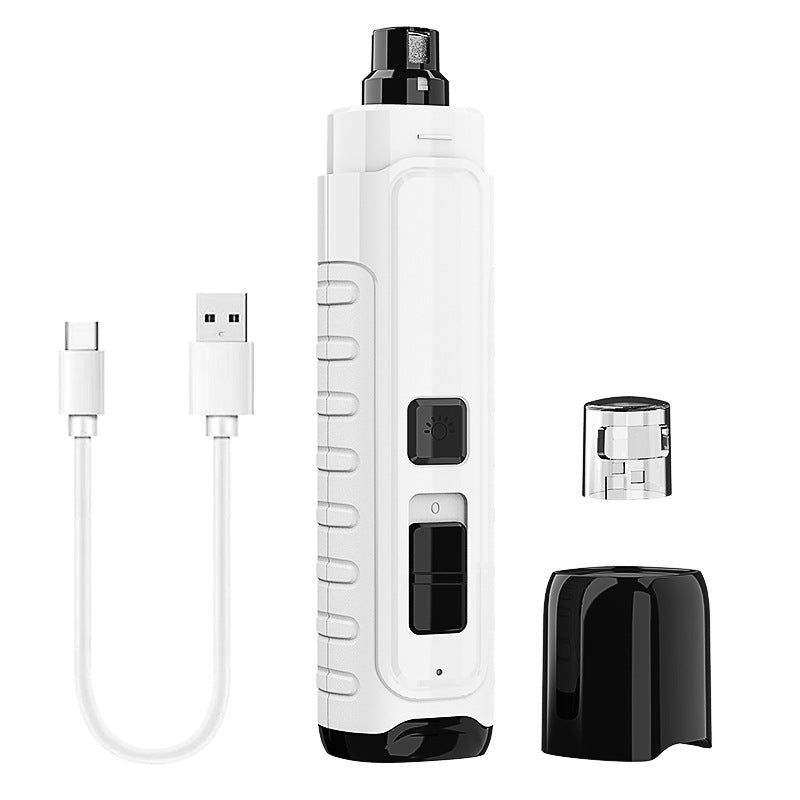 HKM-6016829 Rechargeable Pet Nail Polisher with 4 LED Lights for Medium and Large Dogs and Cats