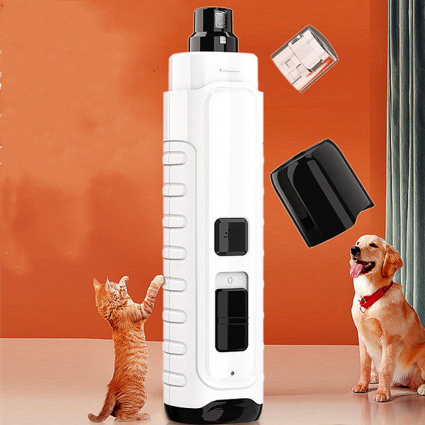 HKM-6016829 Rechargeable Pet Nail Polisher with 4 LED Lights for Medium and Large Dogs and Cats