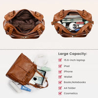 HKM-601683 Stylish PU Leather Tote Bag for Women - Large Capacity Shoulder Handbag for Office and Daily Use