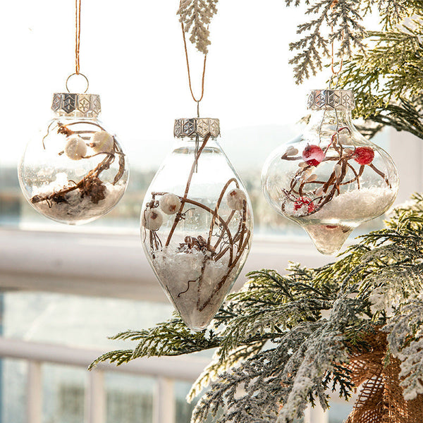 HKM-601747 Mixed Plastic Christmas Tree Ornaments - Gold Powder Bright Painted Balls