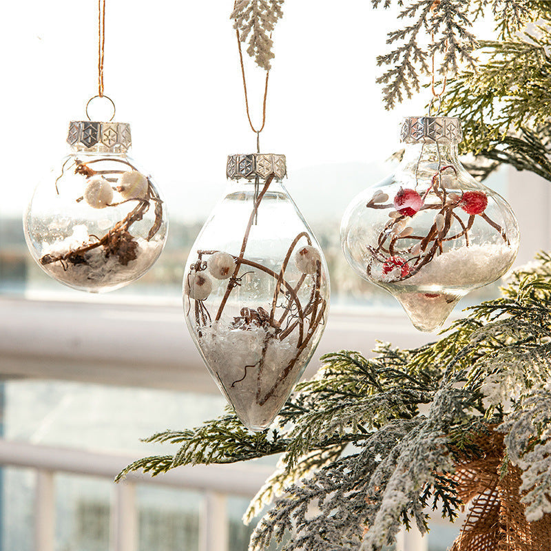 HKM-601747 Mixed Plastic Christmas Tree Ornaments - Gold Powder Bright Painted Balls