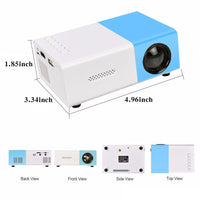 HKM-601811 Mini Portable Projector YG300 - 1080p HD Resolution, Compact Design in Yellow, Blue, and Black