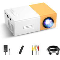 HKM-601811 Mini Portable Projector YG300 - 1080p HD Resolution, Compact Design in Yellow, Blue, and Black